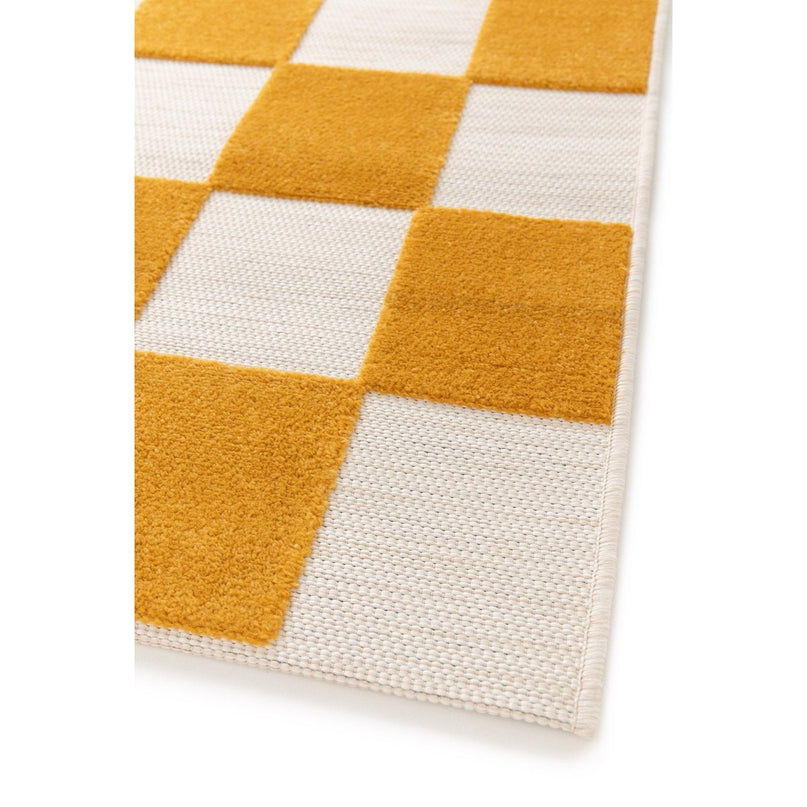 Bicolor buitenkant binnen tapijt met kleine tegels gesneden effect