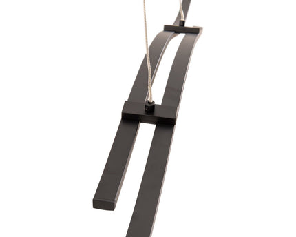 LED hanglamp "onda", hanglamp gemaakt van metaal en plastic in zwart, met stevig ingebouwde LED's, verlichting voor woonkamer, eetkamer of kantoor, 96 cm lang