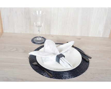 Donkerblauw parelglas hieronder - set van 6