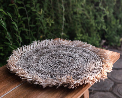 Placemat (set van 2, 4 of 6) 45 cm ronde Boho placemat WAISAI gemaakt van raffia