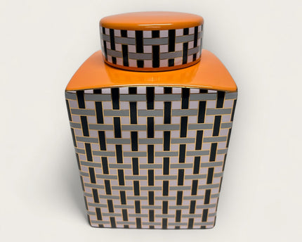 Oranje busje met deksel