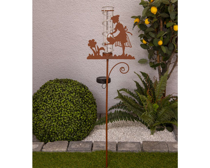 LED Solar Earth Skewers H: 95 cm, voor buiten, spiesjes gemaakt van metaal en glas en plastic in bruin, met geïntegreerde LED
