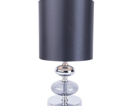 Stof, tafellamp "mali", tafellampje, textiel in zwart, met e14 -aansluiting, voor eetkamer, woonkamer, gang of kantoor, tafellamp voor woonkamer of eetkamer, bedlamp 28,5 cm hoog