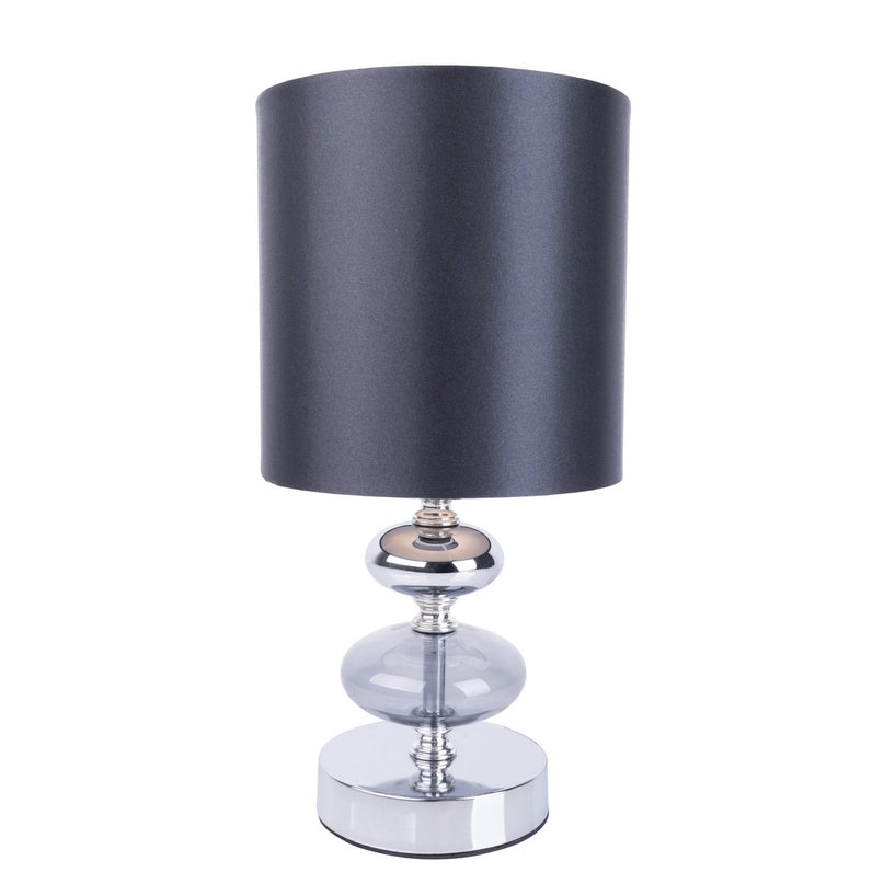 Stof, tafellamp "mali", tafellampje, textiel in zwart, met e14 -aansluiting, voor eetkamer, woonkamer, gang of kantoor, tafellamp voor woonkamer of eetkamer, bedlamp 28,5 cm hoog