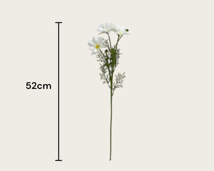 3D real touch chrysanthemum white | Zijden kunstbloem | Lengte 52cm  1pcs Copy