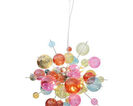 Hanger lamp "explosie" gekleurd gemaakt van metaal en glas, G9 -versies, hangende lamp voor eetkamer, woonkamer, hal of kantoor, Øca. 65 cm