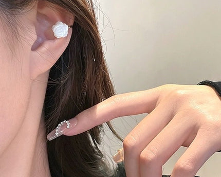 Levendige parelmoer Rose Flower Ear Cuff-One Pair