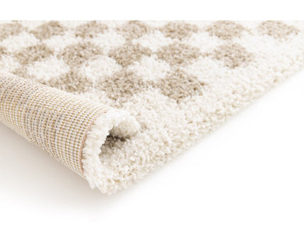 CHECKERS Zacht en comfortabel hoogpolig vloerkleed