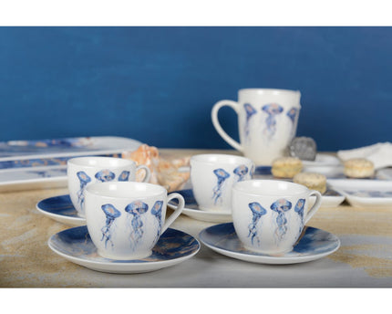 Koffiekopjes met kwallenbekers - veel van 4