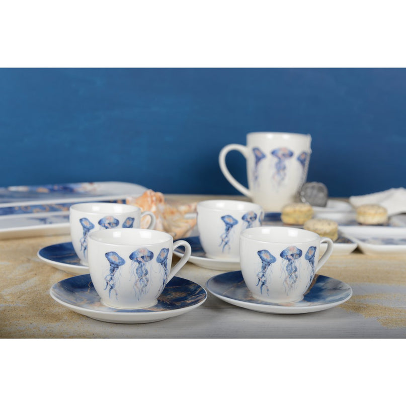 Koffiekopjes met kwallenbekers - veel van 4