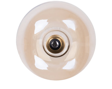 2 Set LED -lamp E27 -versie, 5 watt Ø 12,5 cm, metaal en glas, Amber