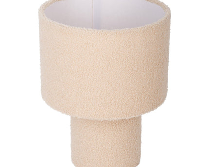 Tabellamp "Fluffy" met tekstbladen en voet in amandel, E27, ca. 31 cm hoog