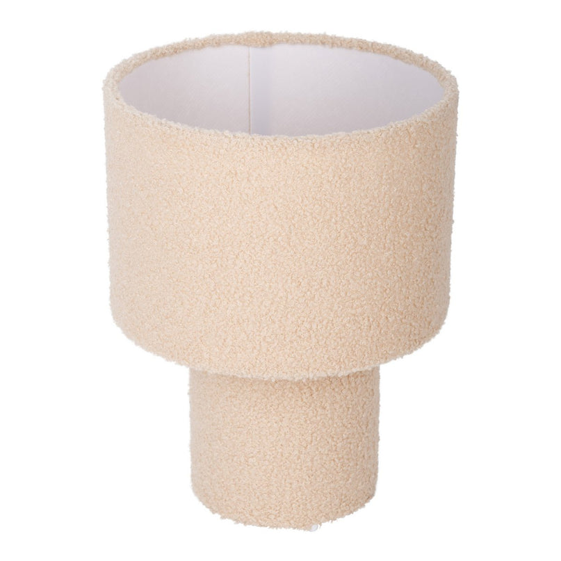 Tabellamp "Fluffy" met tekstbladen en voet in amandel, E27, ca. 31 cm hoog