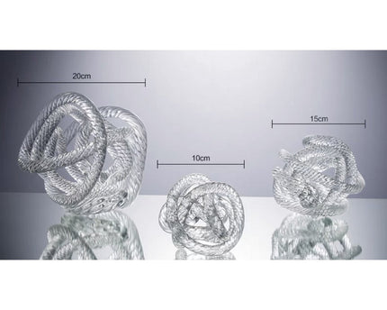 Groot geknoopt glassculptuur (L) Diameter 20cm
