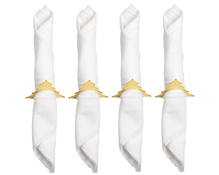 Set van 4 rondes van gouden sparrendoeken