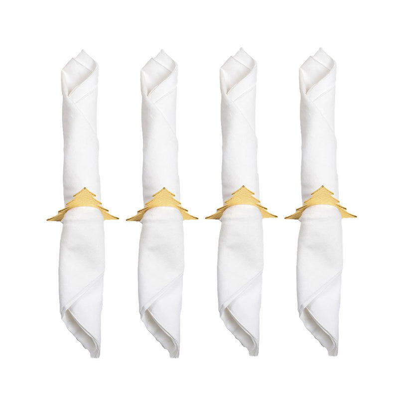 Set van 4 rondes van gouden sparrendoeken