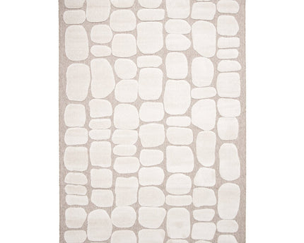 Tapis en reliëfstijl japandi GALET