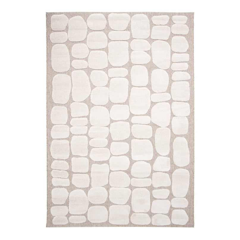 Tapis en reliëfstijl japandi GALET