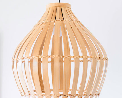 Bamboe Lampenkap – Boho Hanglamp – Bamboe Hanglamp – Lampenkap Klokvormig – Handgemaakte Bamboe Lampenkap KIRMA (Ø 45 cm)