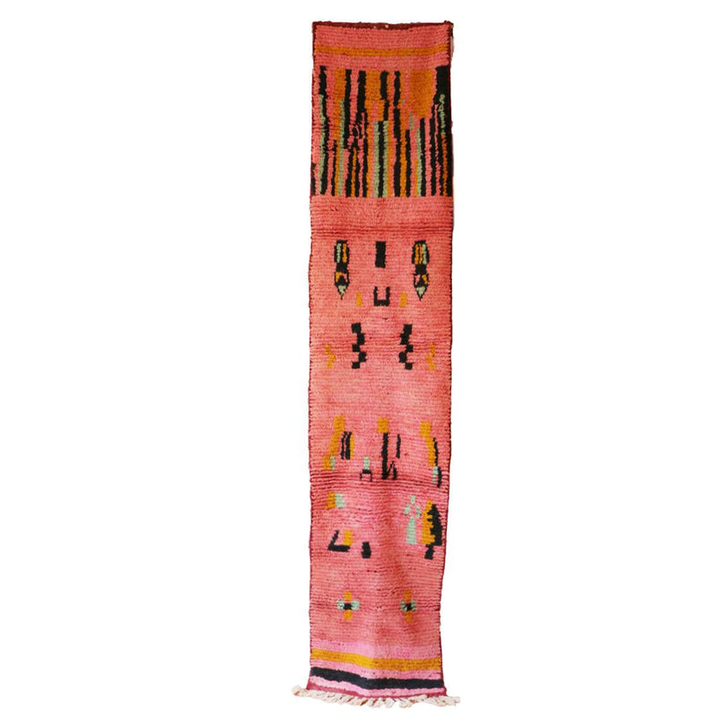 Zuiver wollen Marokkaans Berber halkleed 69 x 338 cm