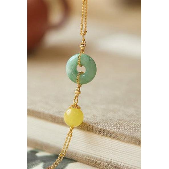 Jade en Amber Goodluck armband