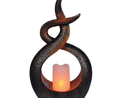 LED Solar Decol Light "Candle Flame", voor buiten, bruin plastic, geïntegreerde LED.