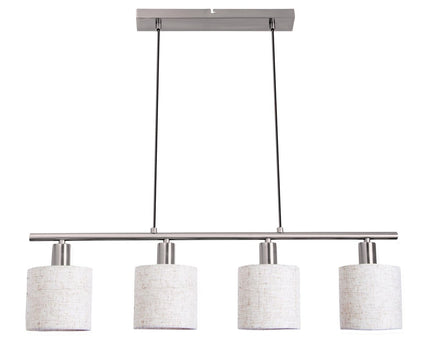 4 hanger lamp "maron" gemaakt van metalen satin mat met stof paraplu's in de natuur, met E14-aansluiting, lamp voor woonkamer of eetkamer, 71,5 x 12 cm