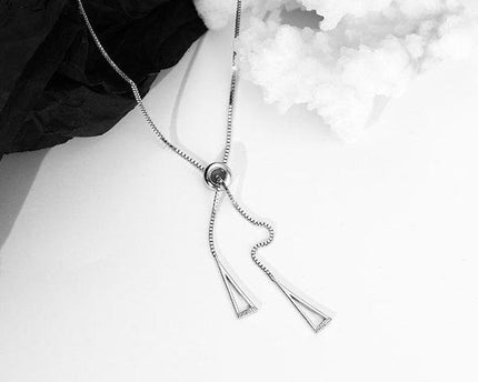 Sterling zilveren driehoek ketting