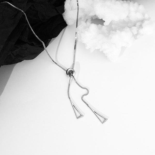 Sterling zilveren driehoek ketting