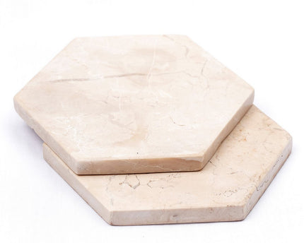 Marmeren onderzetters handgemaakte set van 4 of 8 INAI (wit)
