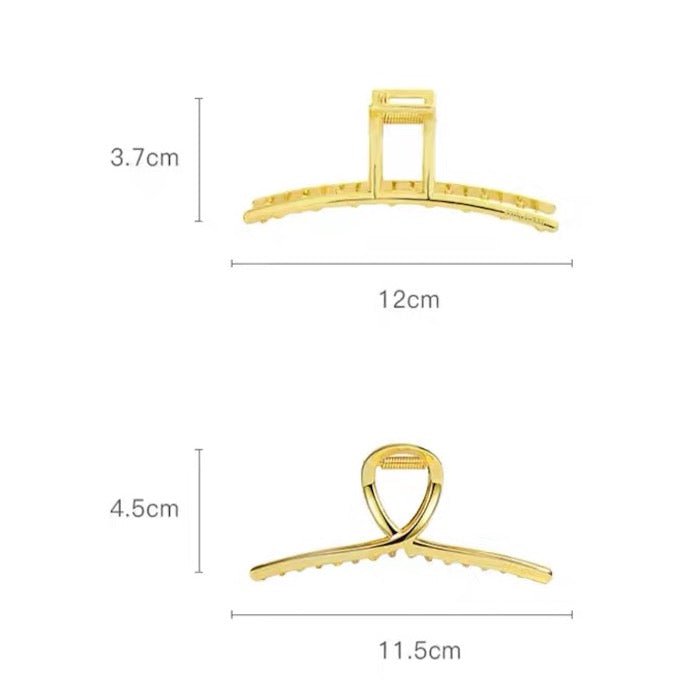 Minimalistische lijn grote klauw metalen haarclips
