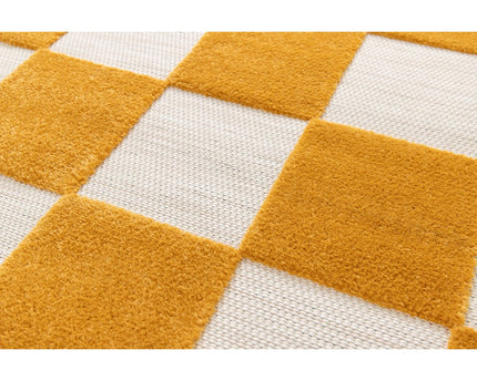 Bicolor buitenkant binnen tapijt met kleine tegels gesneden effect