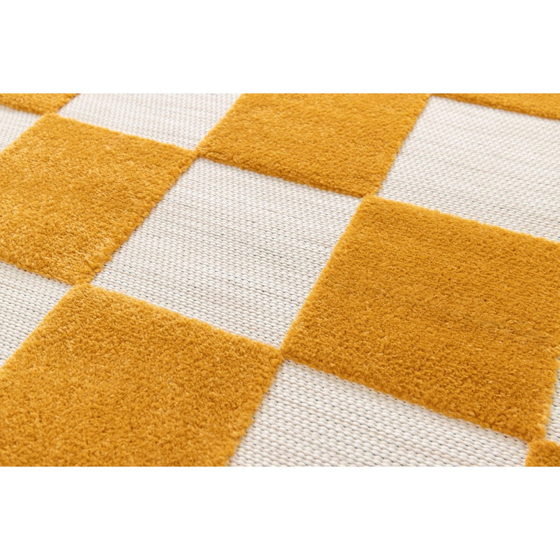 Bicolor buitenkant binnen tapijt met kleine tegels gesneden effect