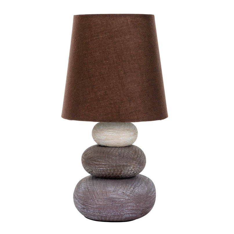 Keramische tafellamp "Stoney", keramische tafellamp in bruin, met E14 -aansluiting, tafellamp voor eetkamer, woonkamer, gang of kantoor, of als een bedlamp, 31 cm hoog