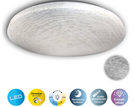 LED plafondlamp "Polaris" d: 48cm kristaleffect