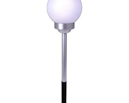 Led Buiten Spherical Spit "Ball" D: 25 cm, plastic aarde spies, wit, met geïntegreerde LED