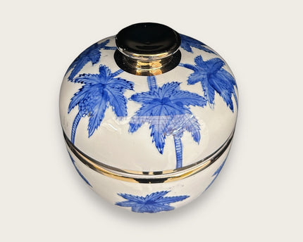 Porseleinen vaas met Delfts blauw en kokospalm (For Kitchen Home)