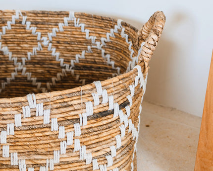 Boho wasmand – vierkante plankmand – geweven opbergmand – plantenmand – decoratieve mand gemaakt van bananenvezel GANDARIA (2 maten)