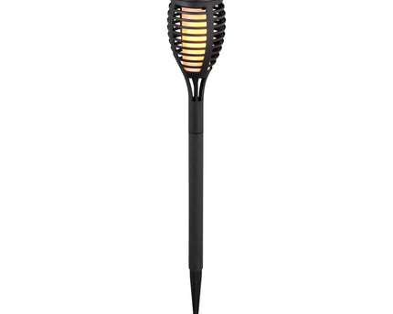 3 Set LED Earth Spit "Torch" 58 cm gemaakt van grijs plastic, met geïntegreerd LED, zonnelampje voor buiten