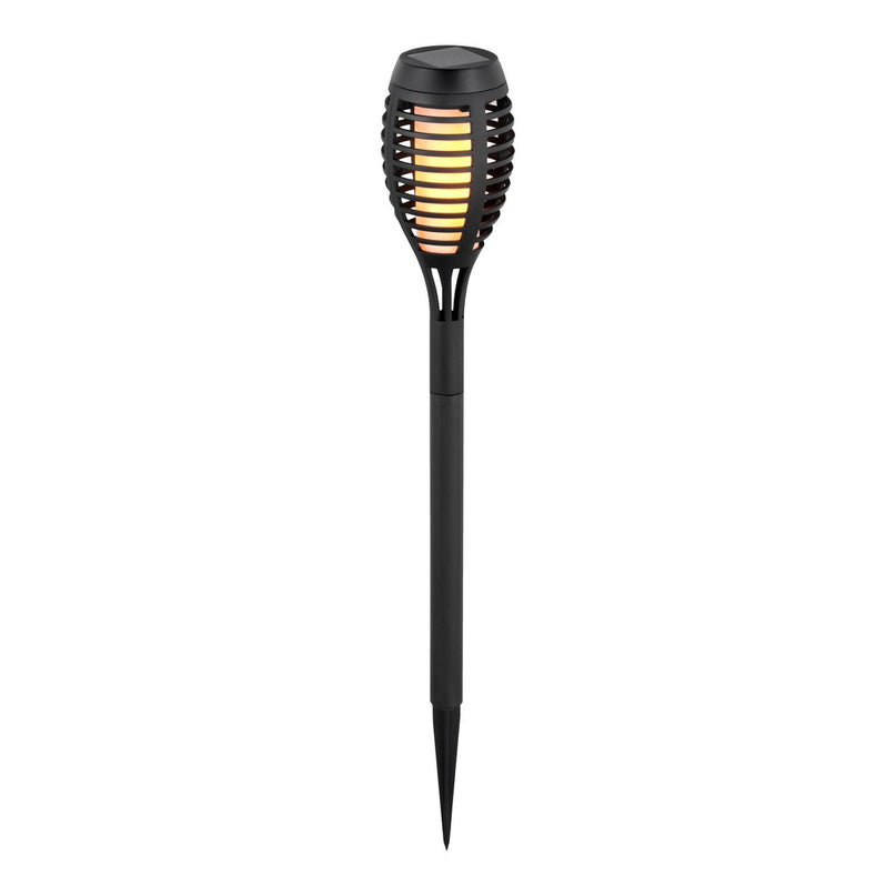 3 Set LED Earth Spit "Torch" 58 cm gemaakt van grijs plastic, met geïntegreerd LED, zonnelampje voor buiten