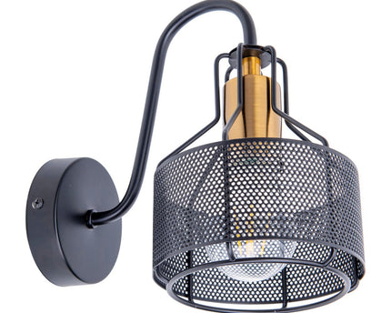 1er Wall Lamp Spot "Foro" gemaakt van metaal in het zwart, met E27 -versie, ongeveer 22 x 13,5 x 23 cm. Stijlvolle verlichting voor woonkamer, eetkamer of keuken.