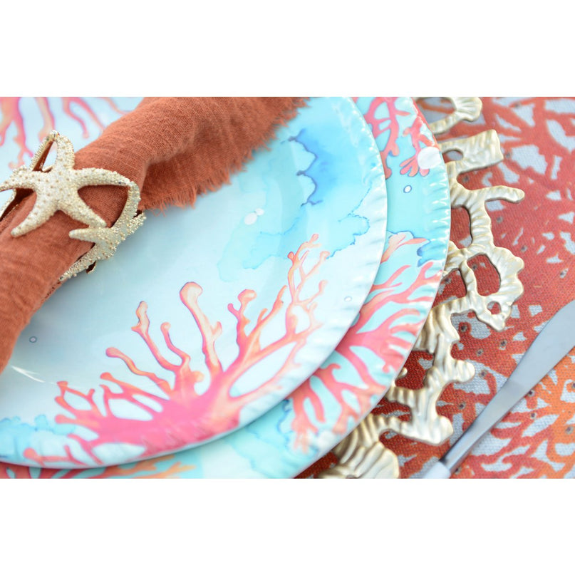 Platte plaat in melamine koraal 28x28x2.5 cm