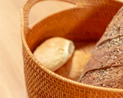 Kleine rotan opbergmand Decoratieve mand SUWARI (2 maten), geweldig als Breasmand of fruitschaal