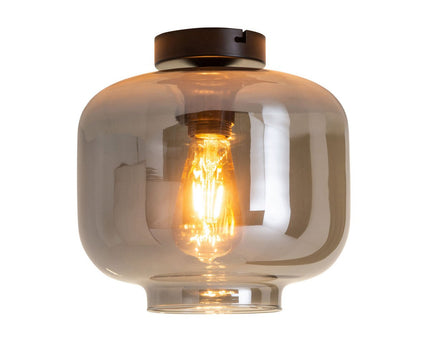 Plafondlamp "vaso", retro, plafondlamp, metaal en rookglas in antraciet, E27 -aansluiting, voor eetkamer, woonkamer, gang of kantoor, met een Øvon 25 cm