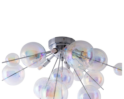 Plafondlamp "explosie" iris gemaakt van metaal en glas, G9 -versies, plafondlamp voor eetkamer, woonkamer, gang of kantoor, Ø57 cm