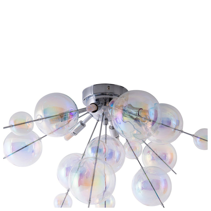 Plafondlamp "explosie" iris gemaakt van metaal en glas, G9 -versies, plafondlamp voor eetkamer, woonkamer, gang of kantoor, Ø57 cm