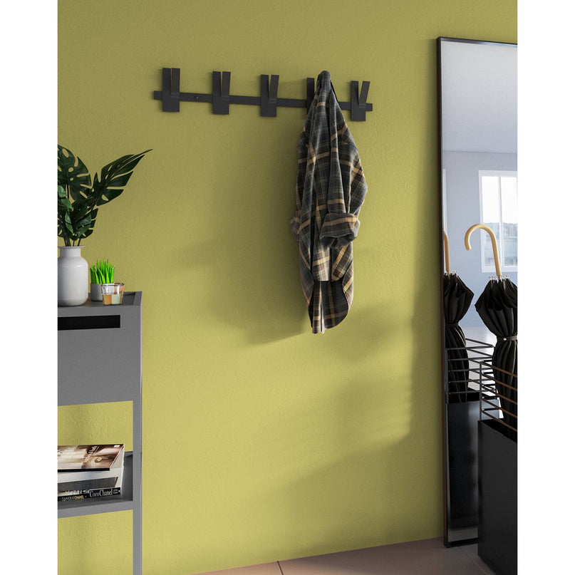 Gorillz Incision - Kapstok - Wandkapstok - 10 Kapstok haken - Metaal - Zwart