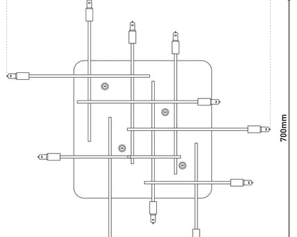 LED -plafondlamp "Ancona" met achtergrondverlichting gemaakt van metaal in roestvrijstalen optiek, G9 -versies, lamp voor woonkamer, eetkamer, gang en kantoor, ca. 71 x 70 cm