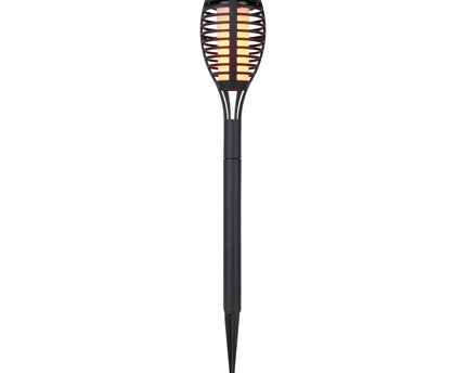 3 Set LED Earth Spit "Torch" 58 cm gemaakt van grijs plastic, met geïntegreerd LED, zonnelampje voor buiten