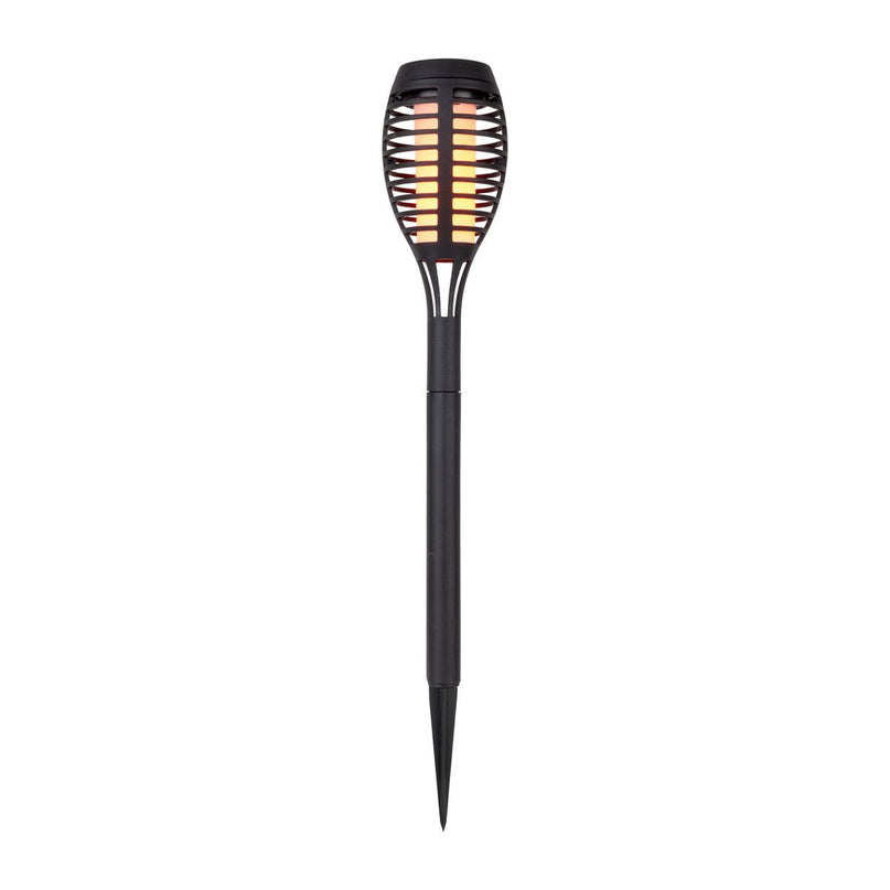 3 Set LED Earth Spit "Torch" 58 cm gemaakt van grijs plastic, met geïntegreerd LED, zonnelampje voor buiten
